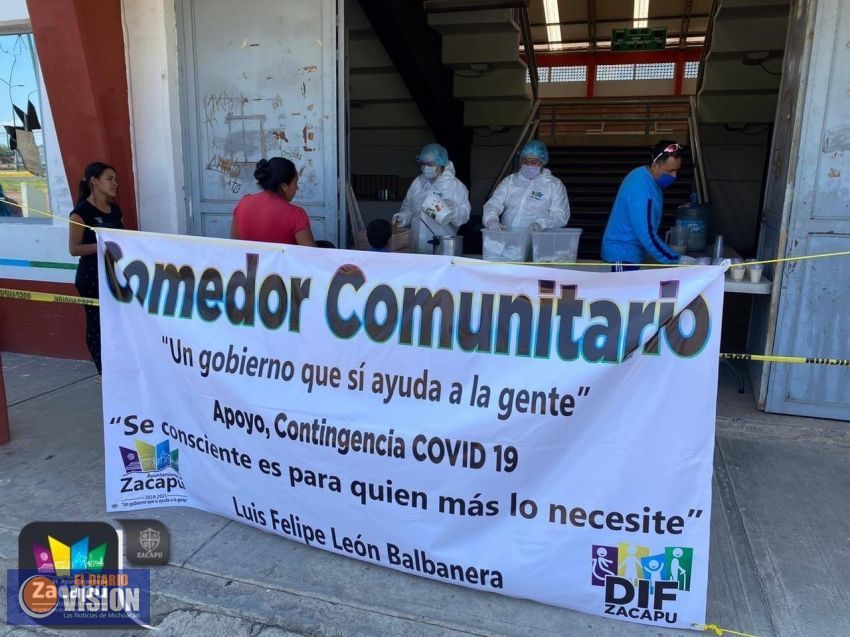 Continúan en Zacapu los Comedores Gratuitos como parte de la estrategia ante contingencia sanitaria