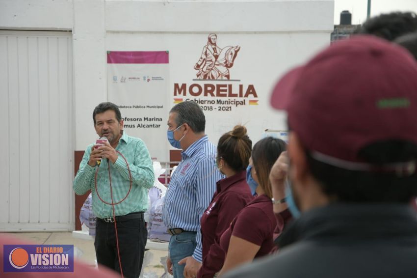 Por la seguridad alimentaria de los morelianos,  Raúl Morón entrega de 50 mil despensas