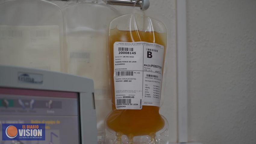 Realizan en Michoacán la primera donación de plasma de paciente recuperado de Covid19