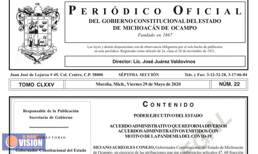 Publica Gobierno nuevo Acuerdo Administrativo que contempla la suspensión hasta el 30 de junio 