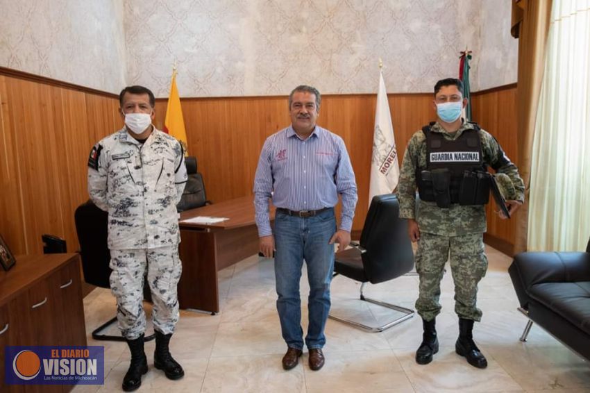 Gobierno de Morelia y Guardia Nacional, se comprometen a garantizar la tranquilidad de Morelianos
