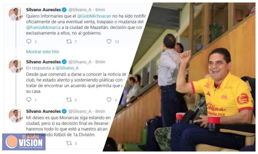 Silvano Aureoles, asegura que Morelia tendrá fútbol de primera división 