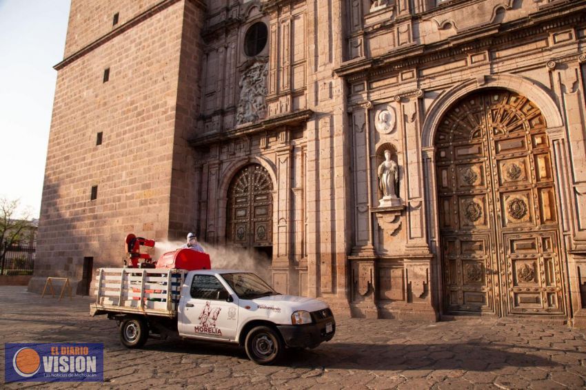Continúa Gobierno de Morelia sanitizaciones ante COVID-19