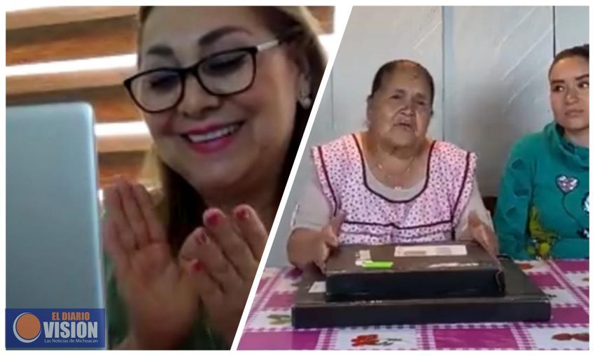 Reconoce Cuquita Cabrera a Doña Ángela en sesión virtual del Congreso Local