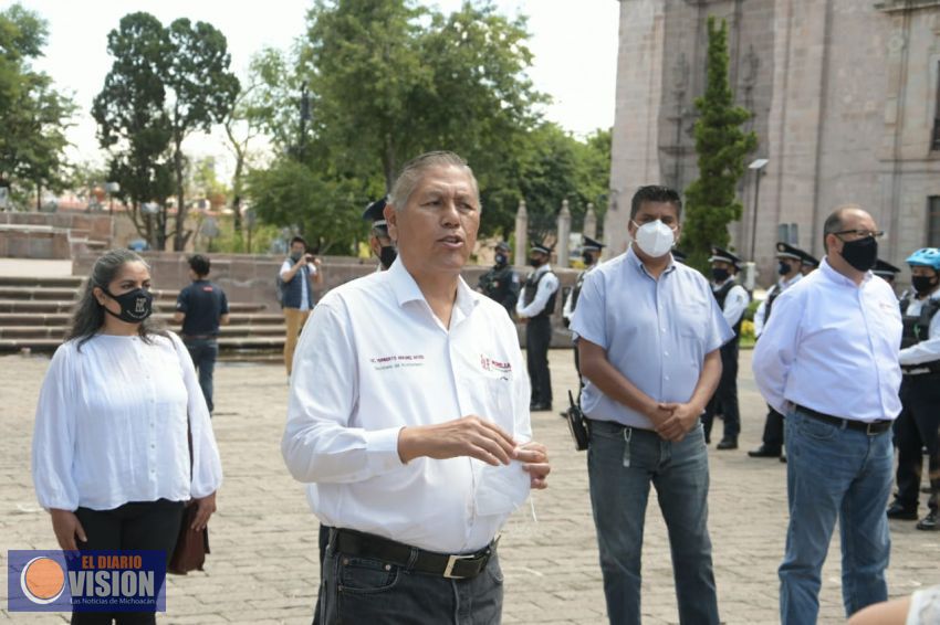 Con participación de Policía Morelia, refuerza Ayuntamiento brigadas de inspectores sanitarios