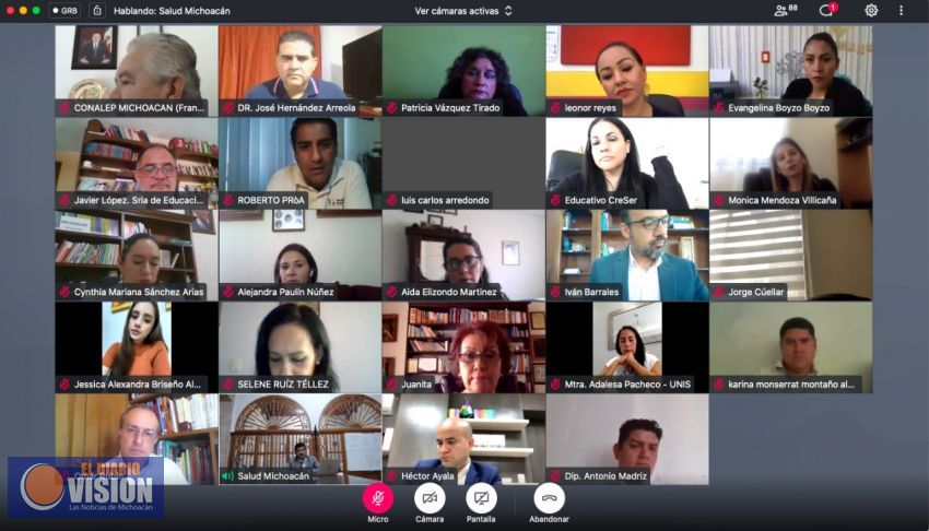 Toño Madriz participa en videoconferencia; acuerdan clases para municipios con semáforo verde 