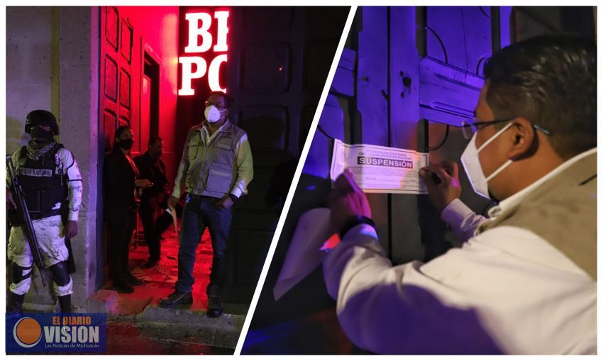 Suspendió SSM 5 bares y centros nocturnos en Morelia por no cumplir con protocolos sanitarios