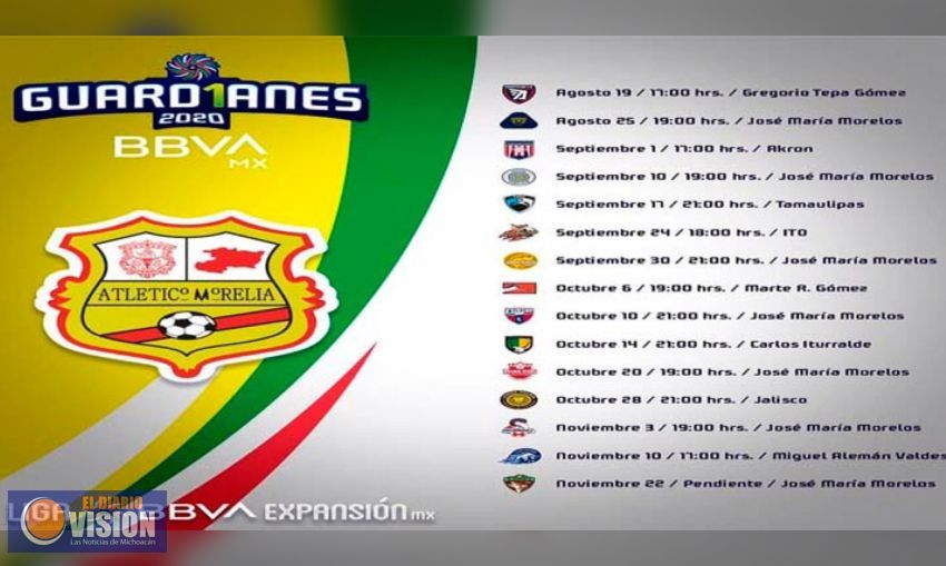 Presentan el calendario de juegos del Atlético Morelia