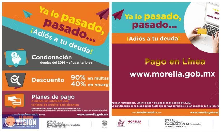 Gobierno de Morelia invita a aprovechar última semana de descuentos en contribuciones municipales