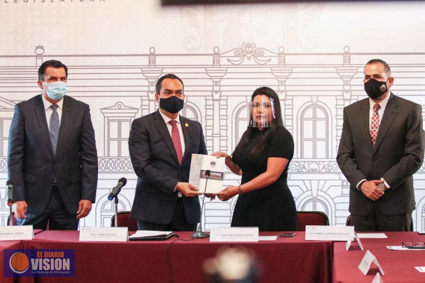 Recibe Congreso del Estado segundo informe semestral de la Fiscalía General de Michoacán