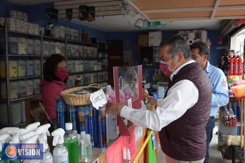 Ayuntamiento de Morelia, refuerza medidas sanitarias en comercios de la ciudad 