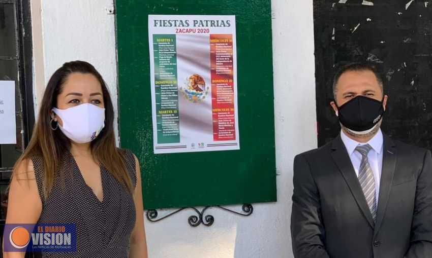 En Zacapu, inician las actividades del mes patrio, con la pega del bando solemne 