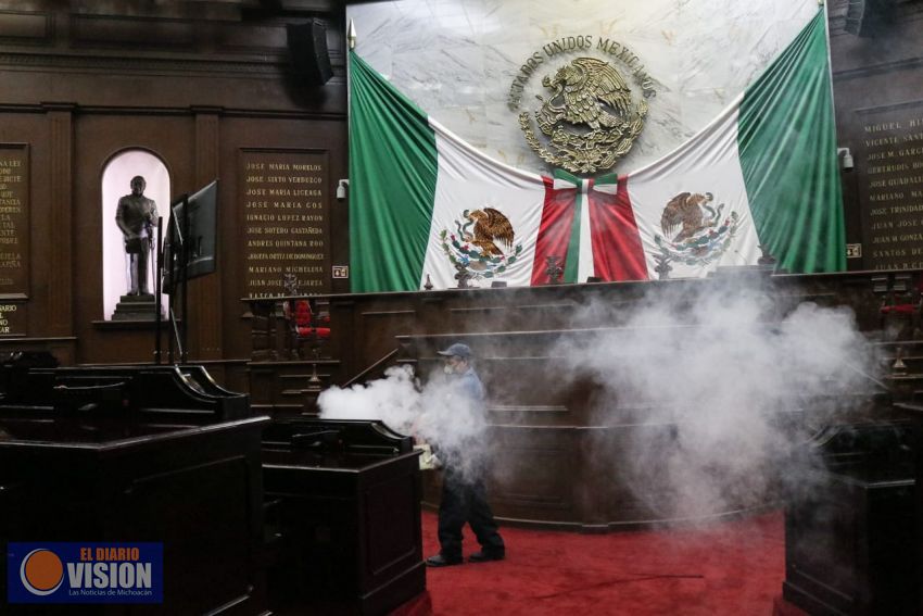 Desinfectan instalaciones del Poder Legislativo