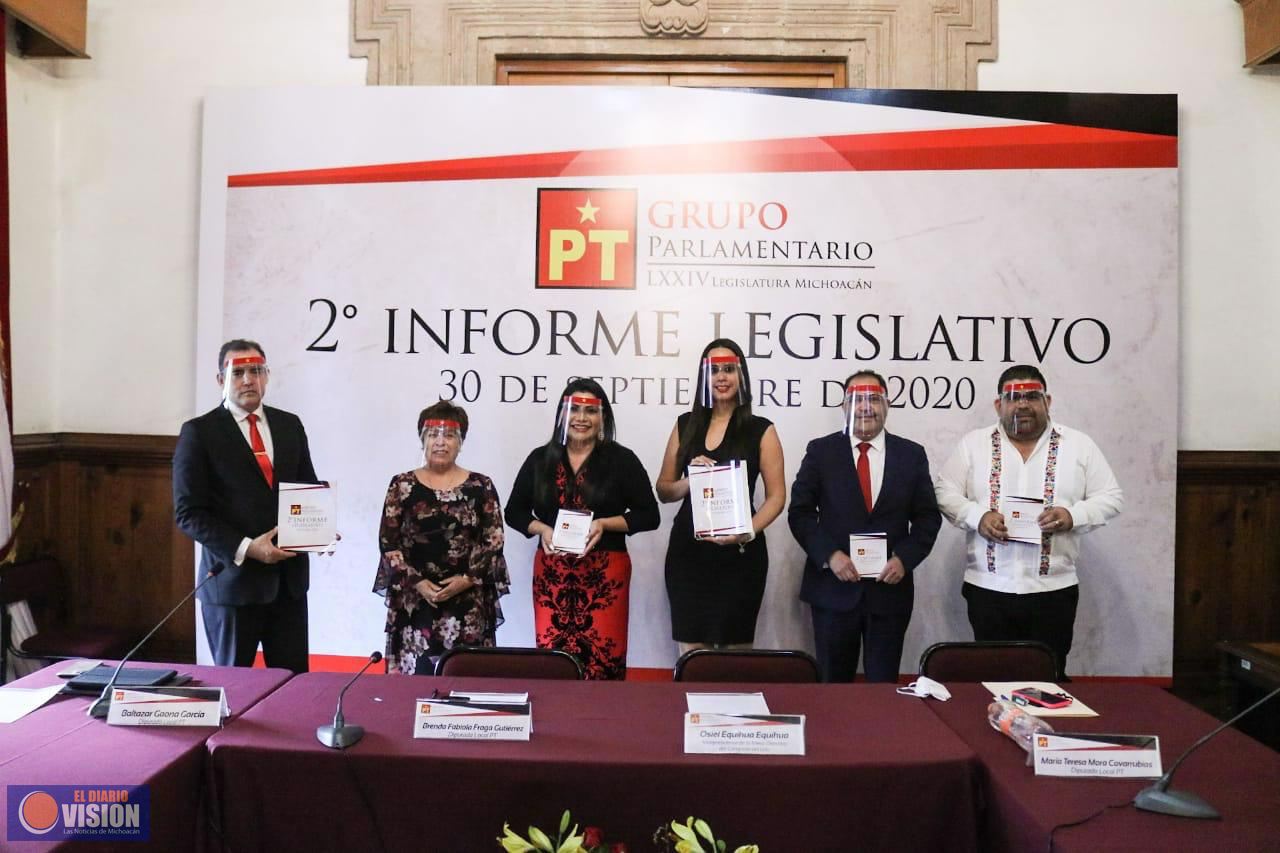 Entrega GPPT segundo informe de actividades legislativas