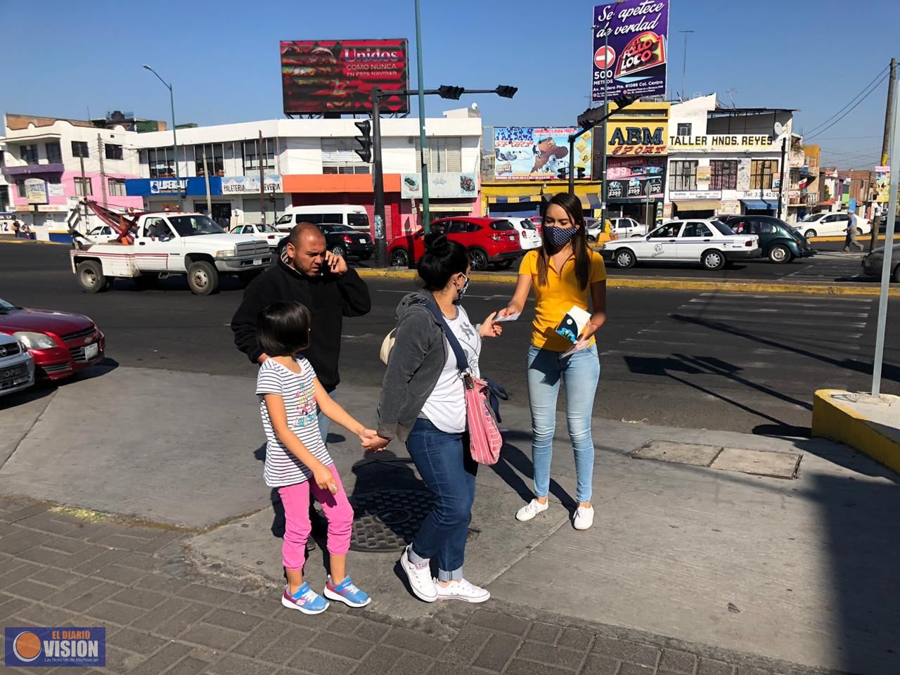 Inplementa Gobierno de Morelia estrategias para fortalecer el uso del cubrebocas entre la ciudadanía