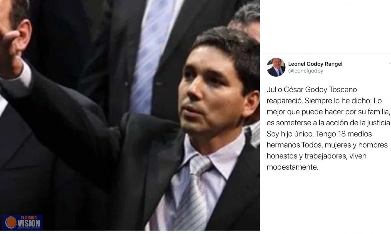 Reaparece Julio César Godoy Toscano para solicitar amparo contra orden de aprehensión por vínculos