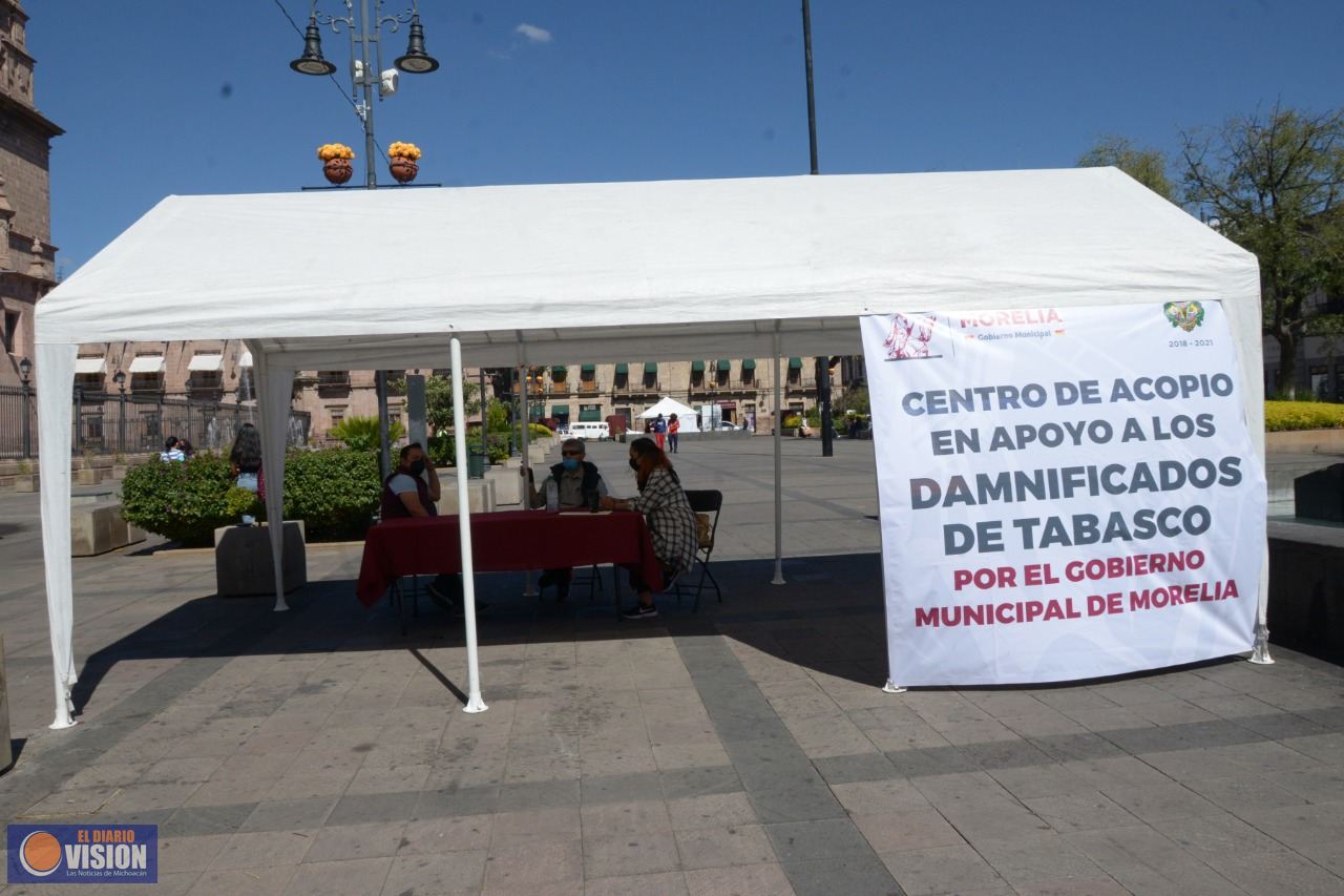 Gobierno de Morelia mantiene llamado de solidaridad a la ciudadanía en pro de Tabasco 