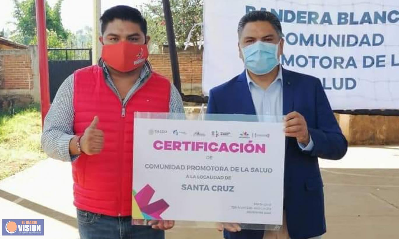 La comunidad de Santa Cruz fue certificada cómo Comunidad Promotora de Salud