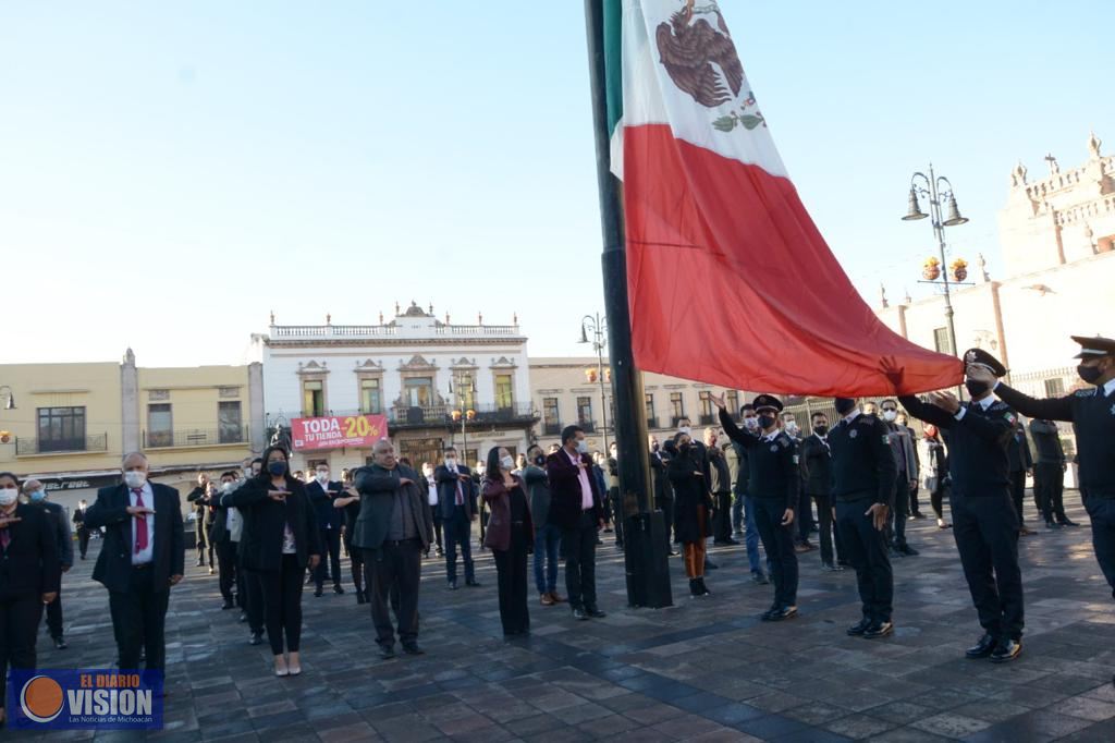 Gobierno de Morelia realizó acto cívico por aniversario del inicio de la Revolución 