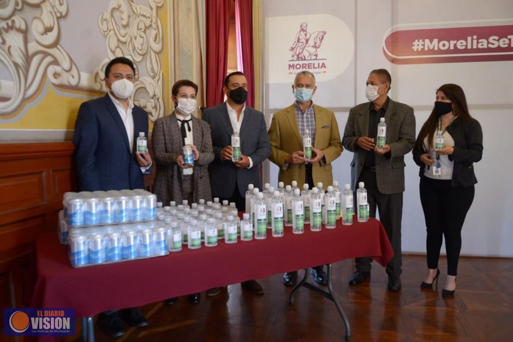 Gobierno de Morelia recibe donación, insumos sanitarios de Heineken 