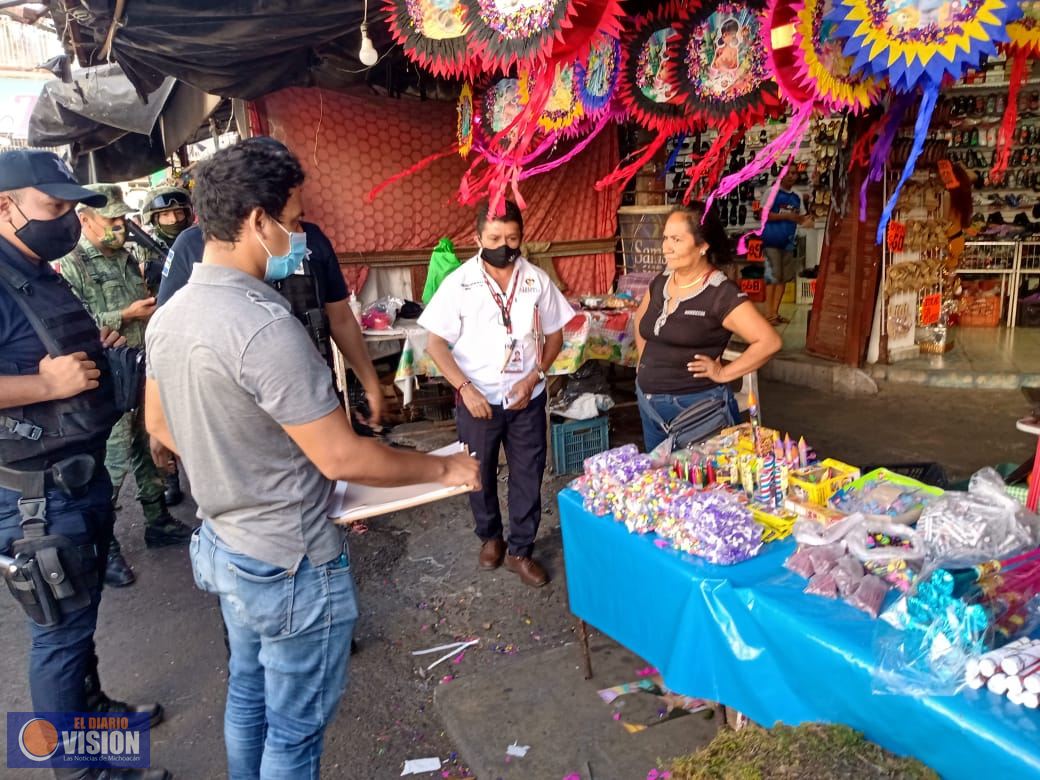 Emprenden autoridades operativos contra venta ilegal de pirotecnia en L. Cárdenas