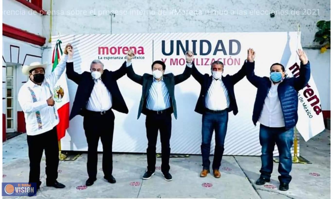 Raúl Morón, llama a la militancia de Morena a seguir trabajando por Michoacán 