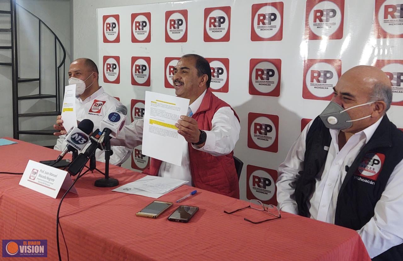 Rechaza RSP abanderar a Cristóbal Arias y advierte que está imposibilitado de ser precandidato 