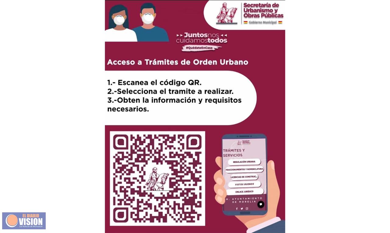 Morelia cuenta con código QR para conocer requisitos de la Dirección de Urbanismo 