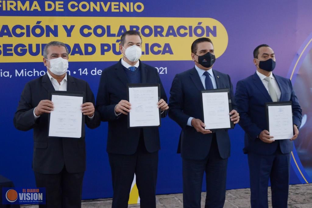 Gobierno de Morelia firma convenio de colaboración en seguridad pública con federación y estado 