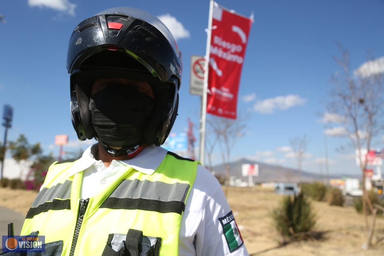 Ante Bandera Roja, promueve SSP medidas preventivas para mitigar COVID-19 en Morelia