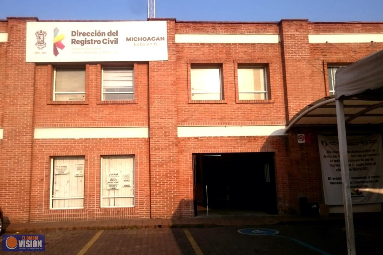 Ante repunte de casos COVID-19 en permanecerán cerradas oficinas del Registro Civil