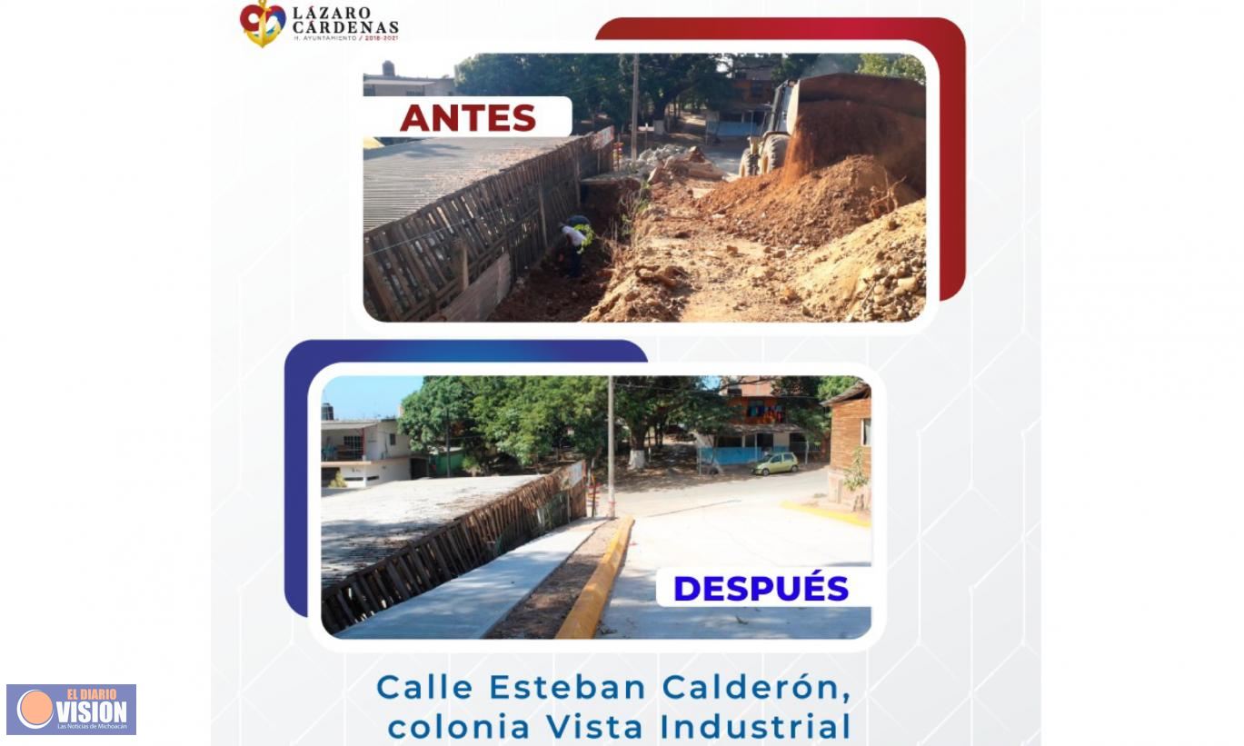 Inaugura Itzé Camacho nueva obra de pavimentación en Lázaro Cárdenas