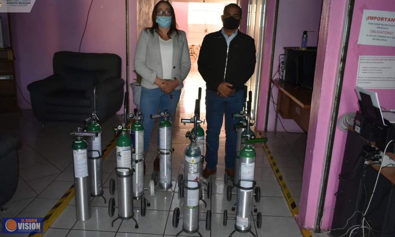 El gobierno de Coeneo, adquirió tanques de oxígeno en apoyo a los habitantes durante la pandemia