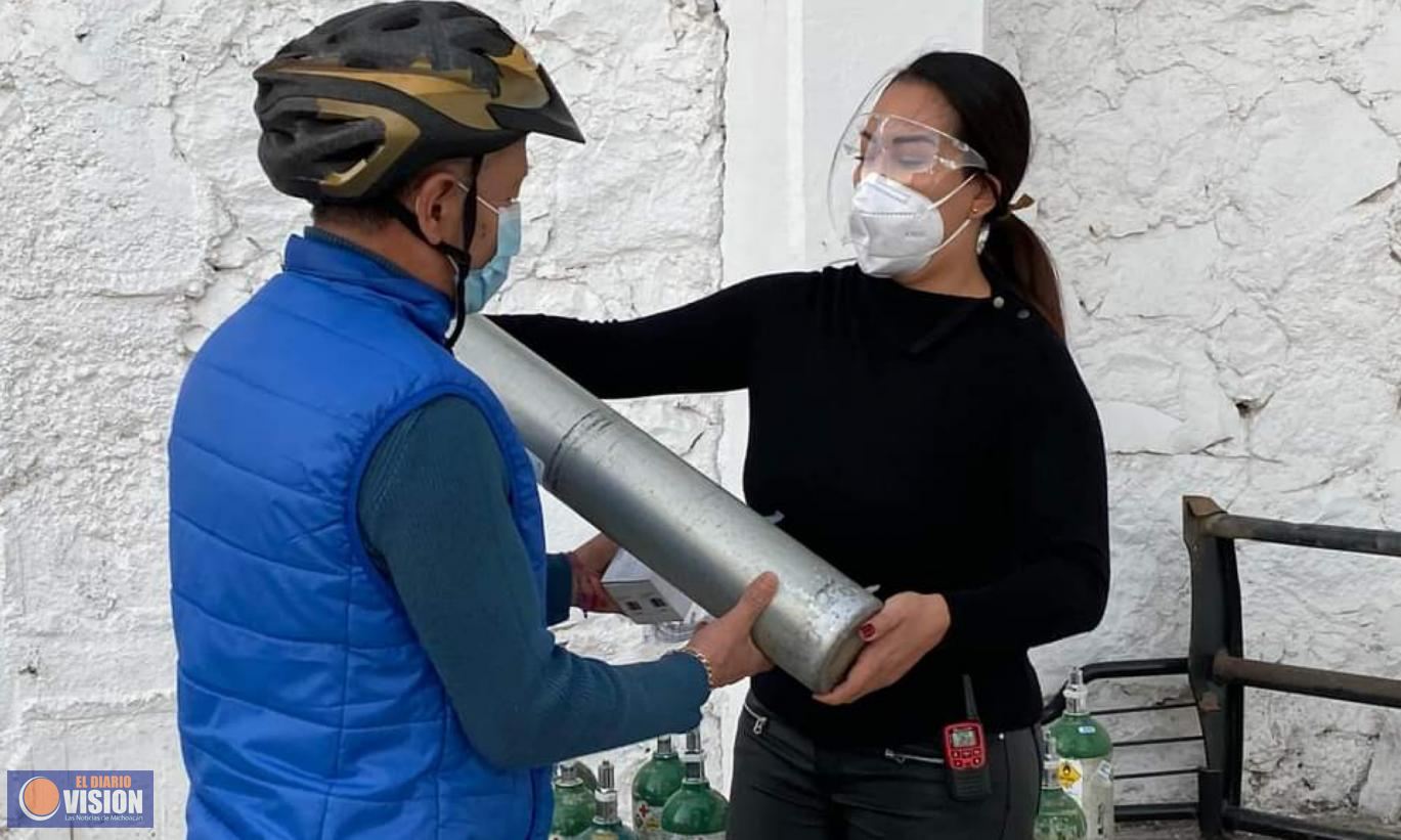 Entregó Gobierno de Zacapu 300 tanques de oxígeno, en apoyo a pacientes de Covid-19 