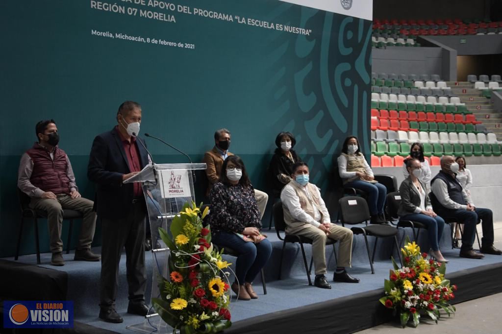 Entregan Gobiernos de México y Morelia recursos por 49 mdp para infraestructura educativa 