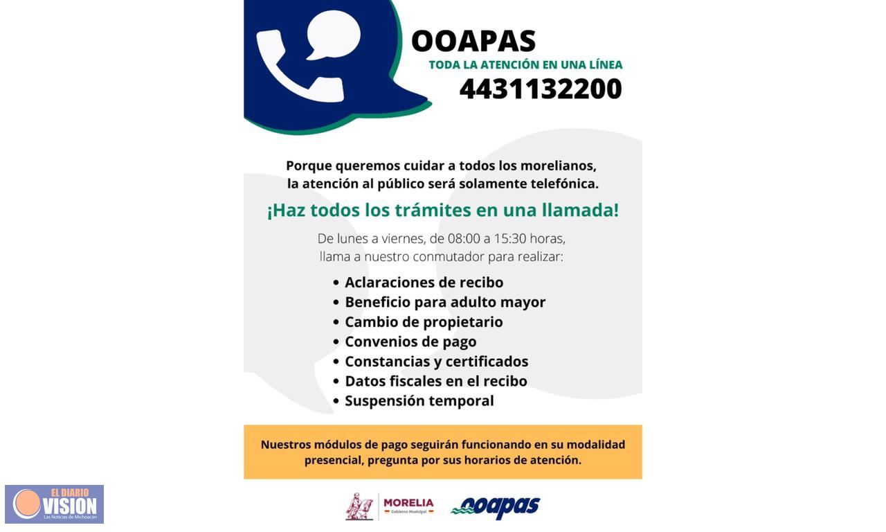 El OOAPAS anuncia nueva modalidad para realizar trámites 