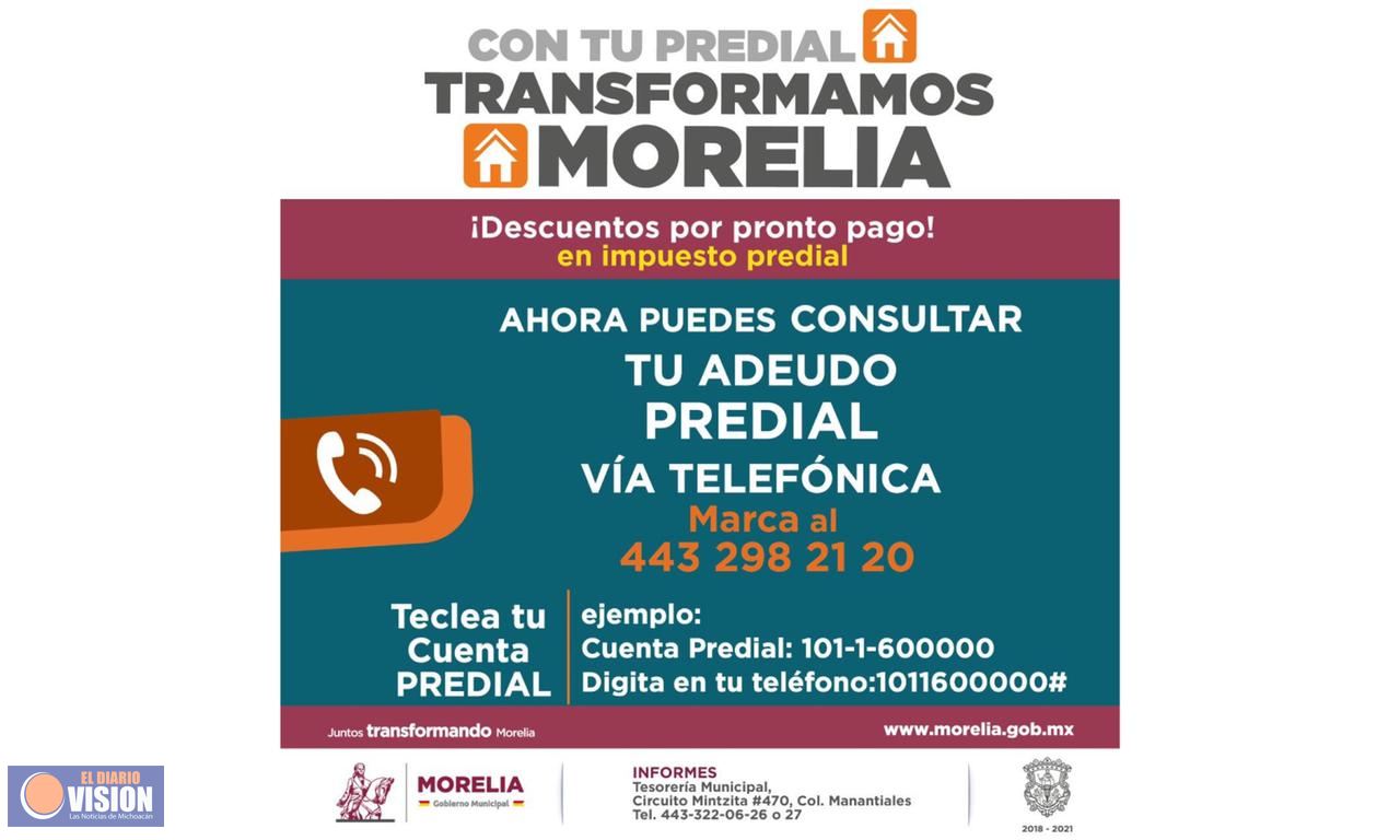 Habilita Gobierno de Morelia consulta rápida del predial 