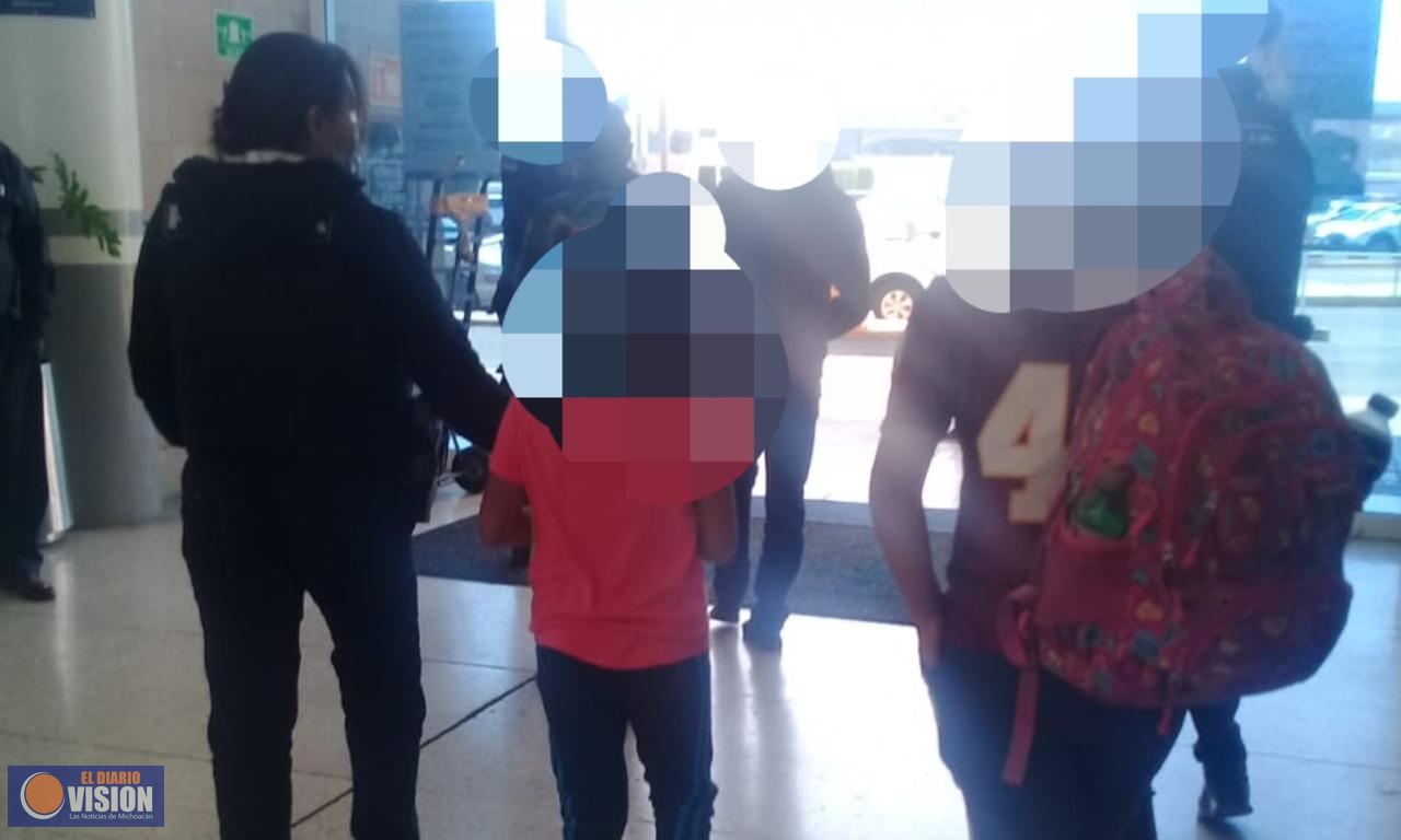 Policía Morelia resguarda a cinco menores de edad en la Terminal de Autobuses de Morelia 