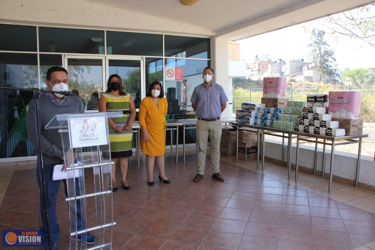 Recibe DIF Morelia donativos de Kimberly Clark para centros de asistencia social 