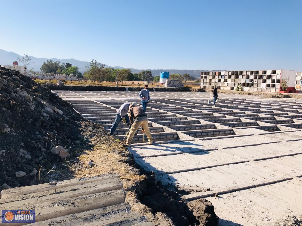 Avanza Gobierno de Morelia en construcción de infraestructura del Panteón en el Fracc. Vergel 
