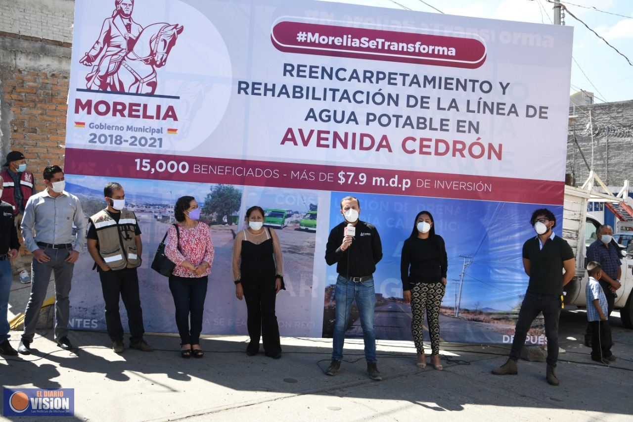 Gobierno de Morelia inaugura reencarpetamiento de Av. Cedron, 15 mil beneficiados 