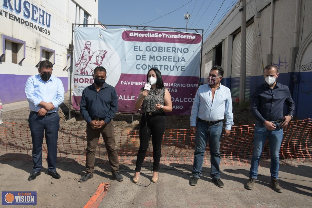 Gobierno de Morelia inicia pavimentación de calle Puerto de Coatzacoalcos 