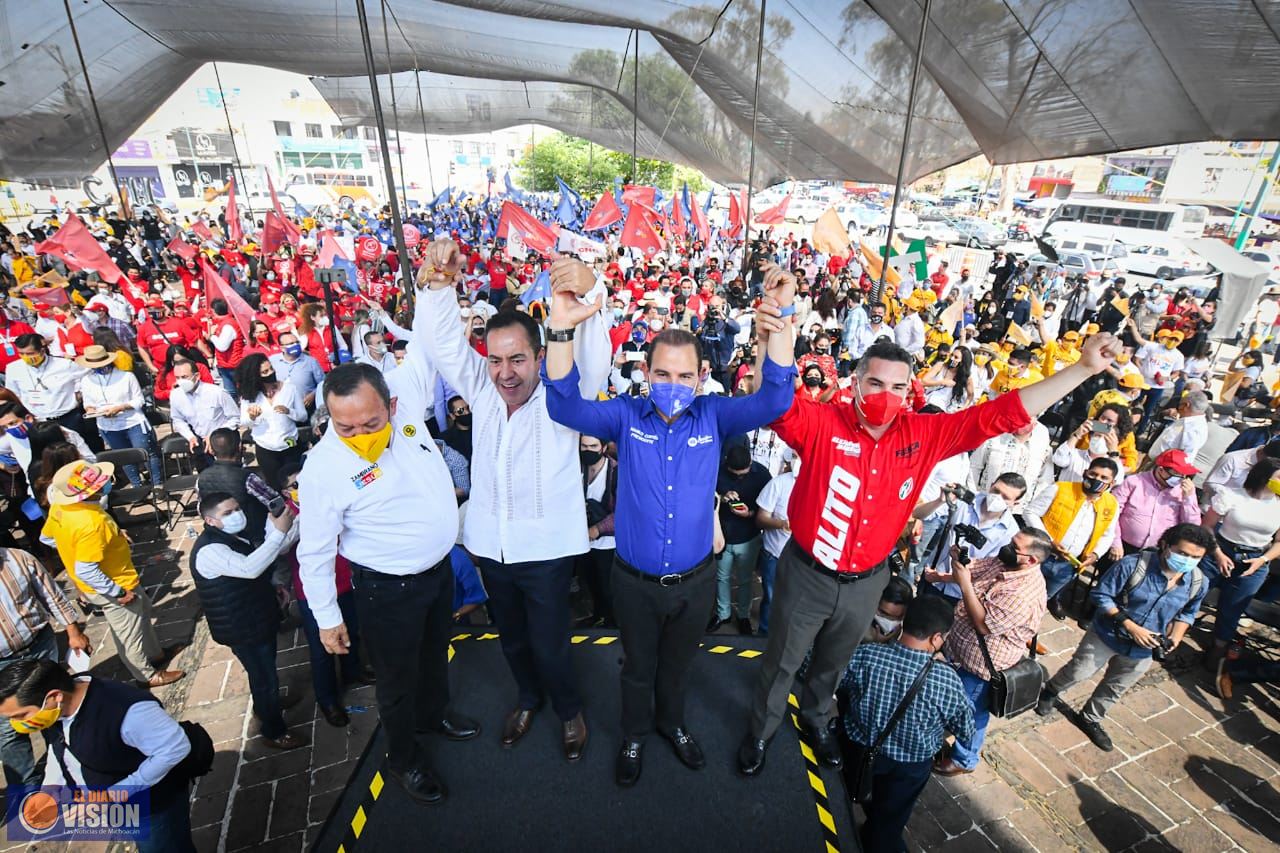 Con nuestro candidato Carlos Herrera, vienen los mejores tiempos para Michoacán: Alejandro Moreno 