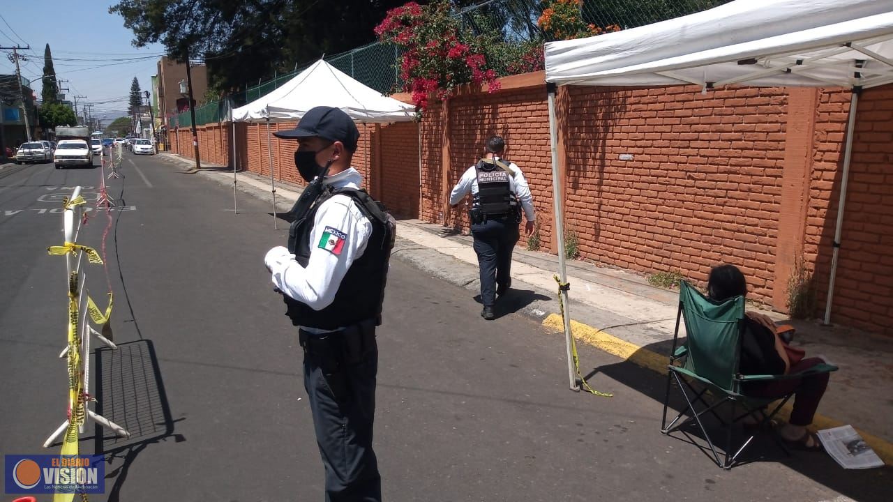 Policía de Morelia mantiene operativos viales en Centros de vacunación 