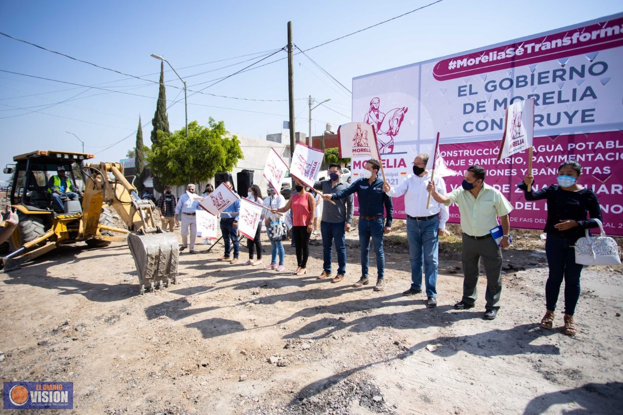 Gobierno de Morelia  arranca construcción y rehabilitación en calle valle de zinapecuaro
