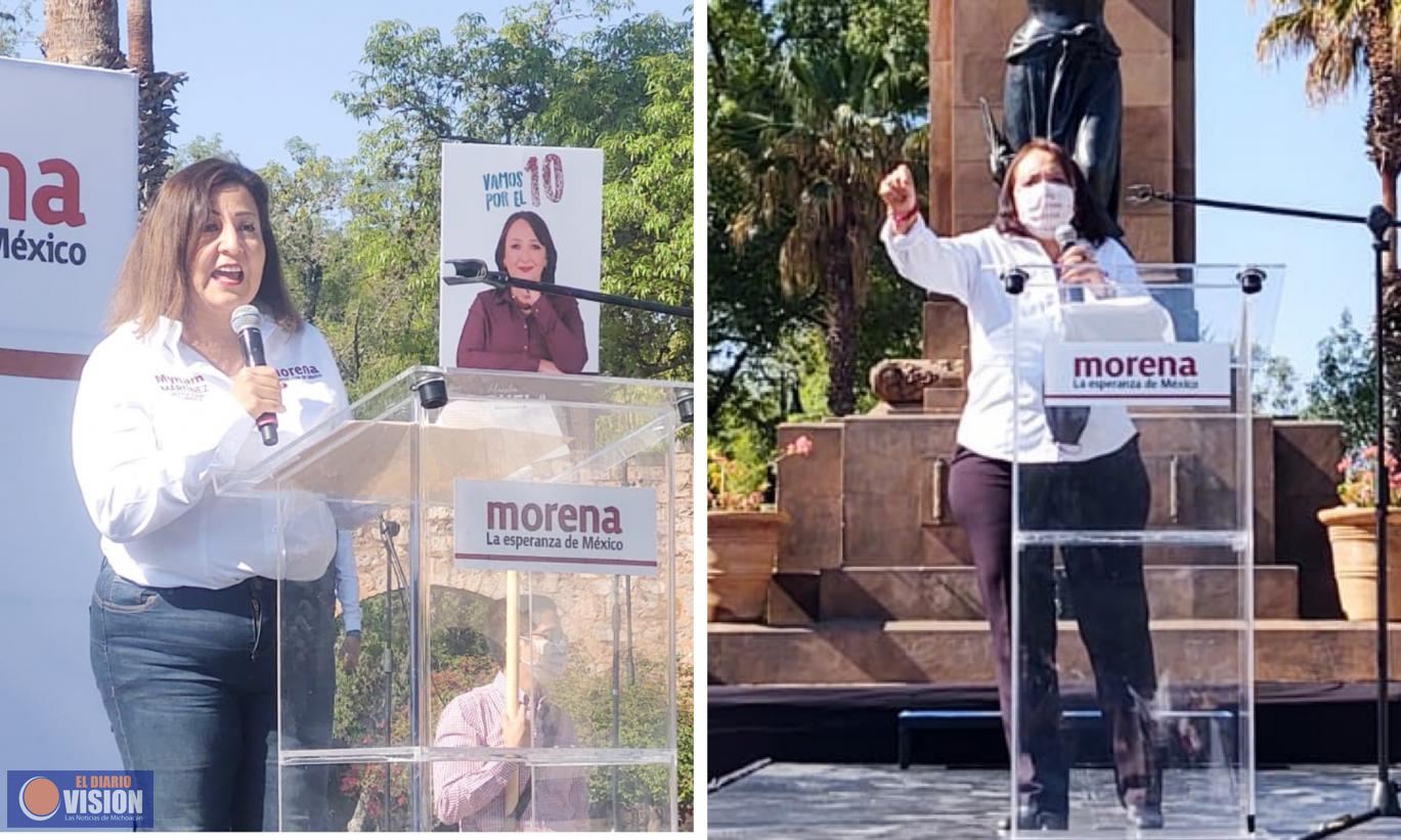 Inician campaña, Chela Andrade y Miryam Martínez de Morena, en Morelia 