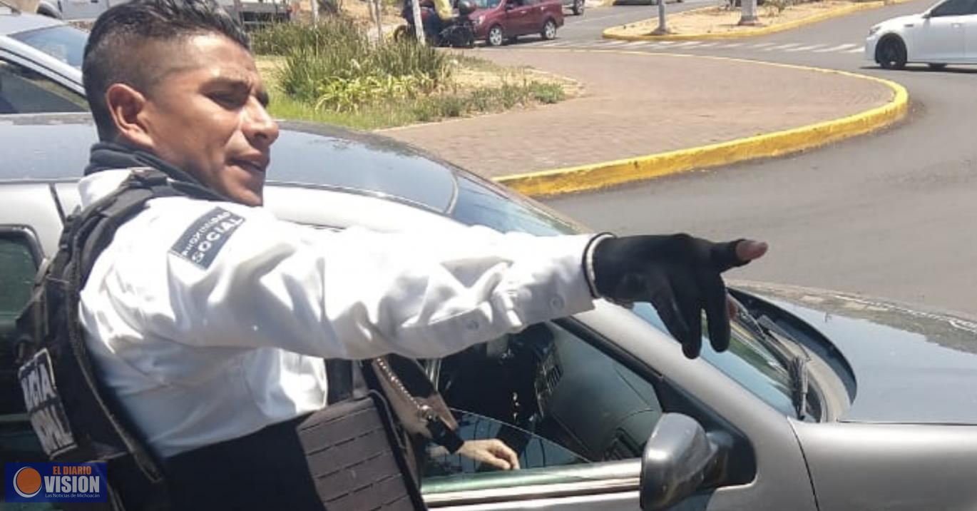 Policía Morelia mantiene operativo vial en zona centro y Ciudad Salud 