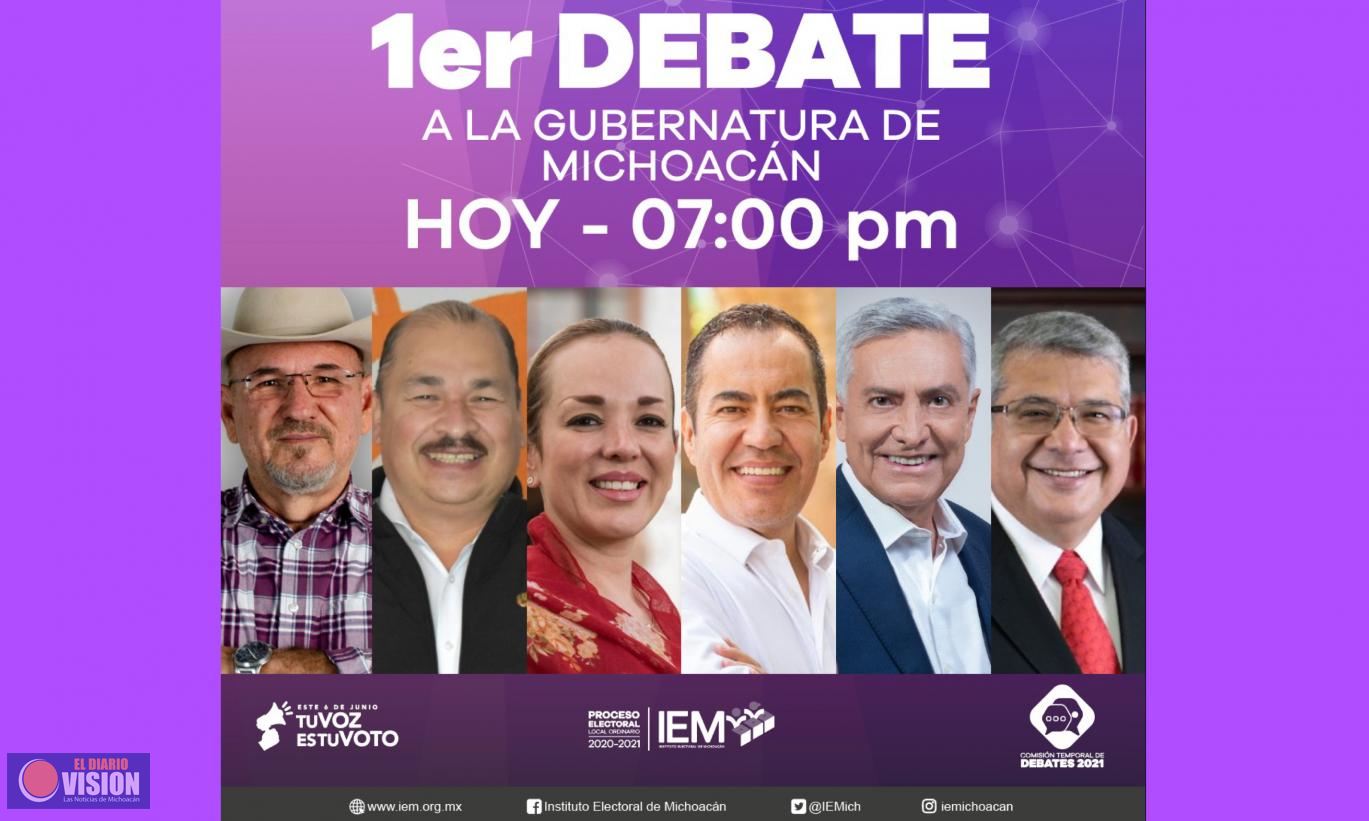 Hoy, el primer debate a la gubernatura de Michoacán organizado por el IEM 