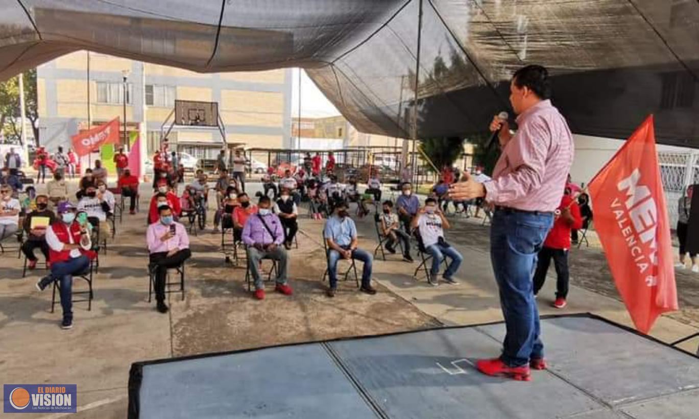 Memo Valencia, se compromete en las más de 600 colonias de Morelia tengan agua potable y seguridad 