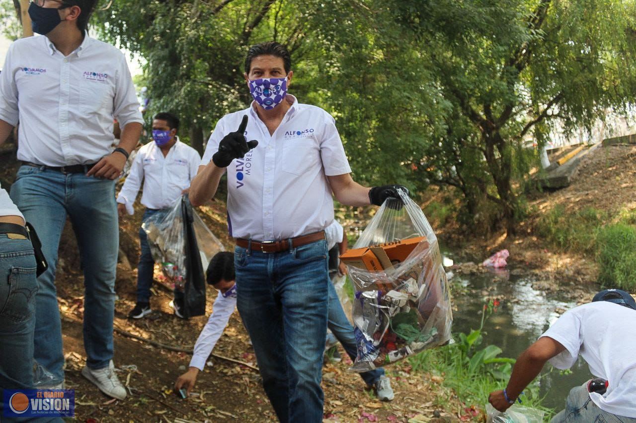 Encabeza Alfonso Martínez jornada de limpieza en el Río Grande